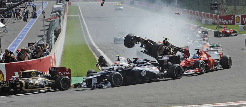 piloti di F1 SPA crash F1