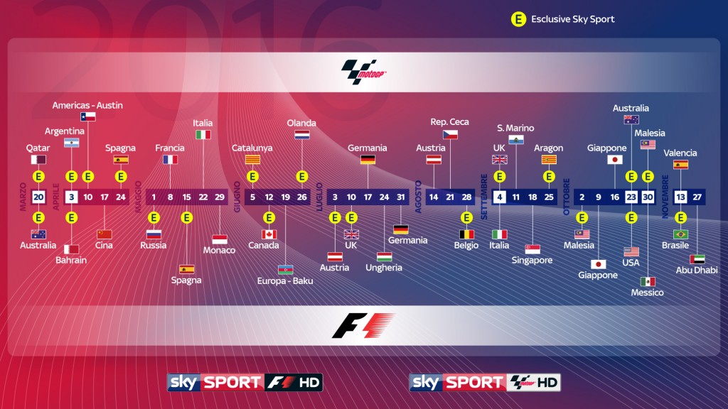 SKY Calendario F1 e Moto