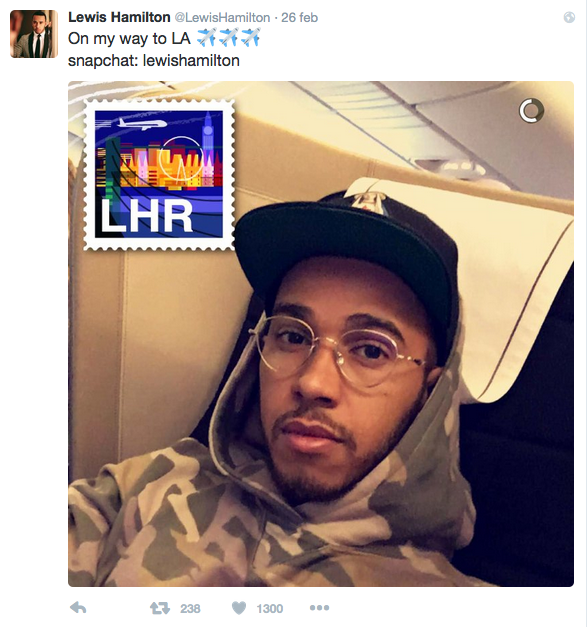 Hamilton in volo per Los Angeles