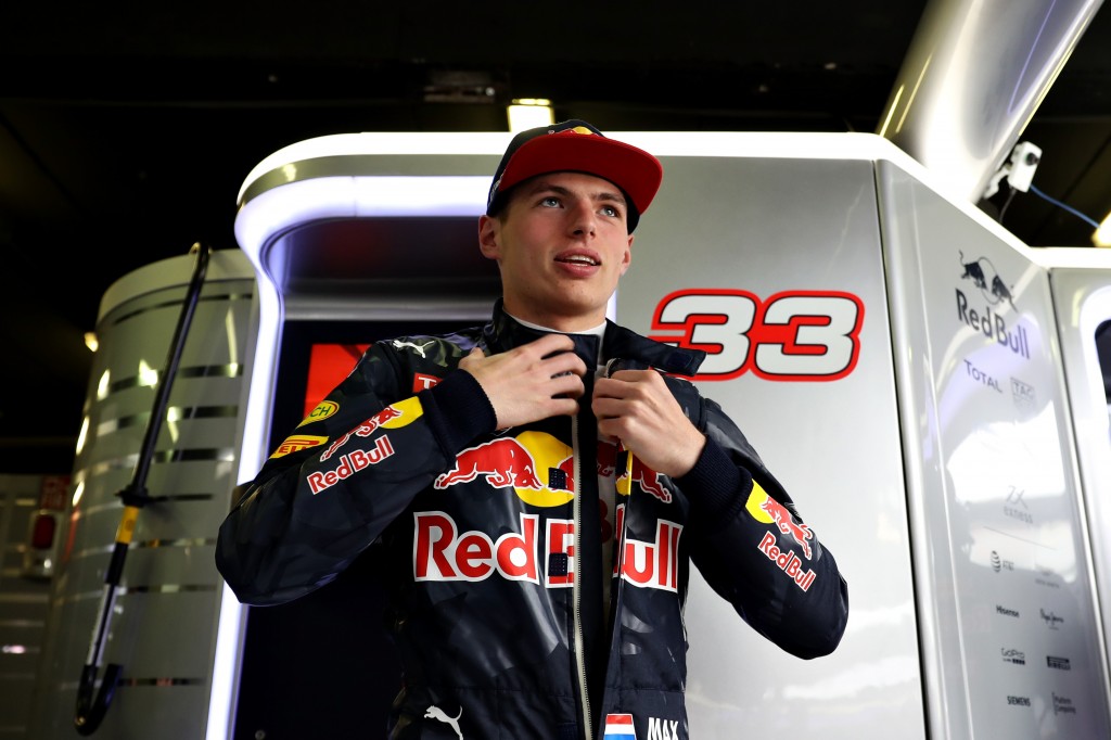 MONTMELO, SPAIN - MAY 14: Max Verstappen of Netherlands and Red Bull Racing gets ready in the garage during qualifying for the Spanish Formula One Grand Prix at Circuit de Catalunya on May 14, 2016 in Montmelo, Spain. (Photo by Mark Thompson/Getty Images)