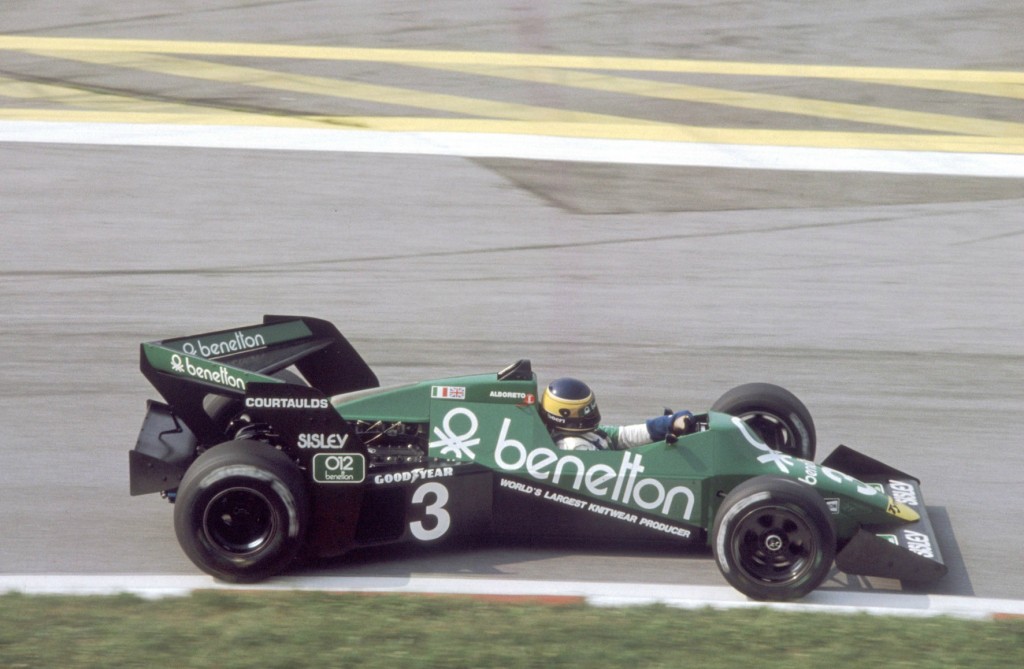 Tyrrell 012 ala a freccia negativa Boomerang 1983