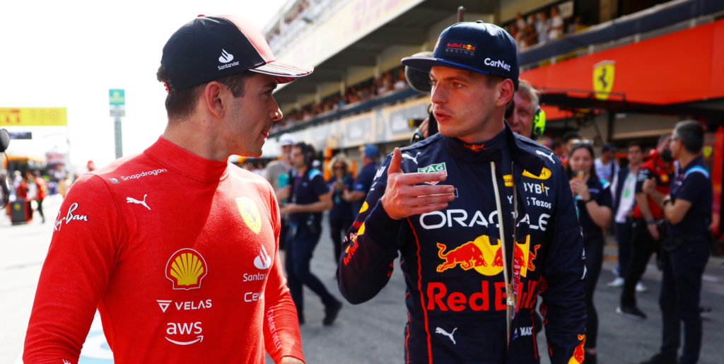 Leclerc e Verstappen (Gp Spagna f1 2022) - Photo by Mark Thompson/Getty Images